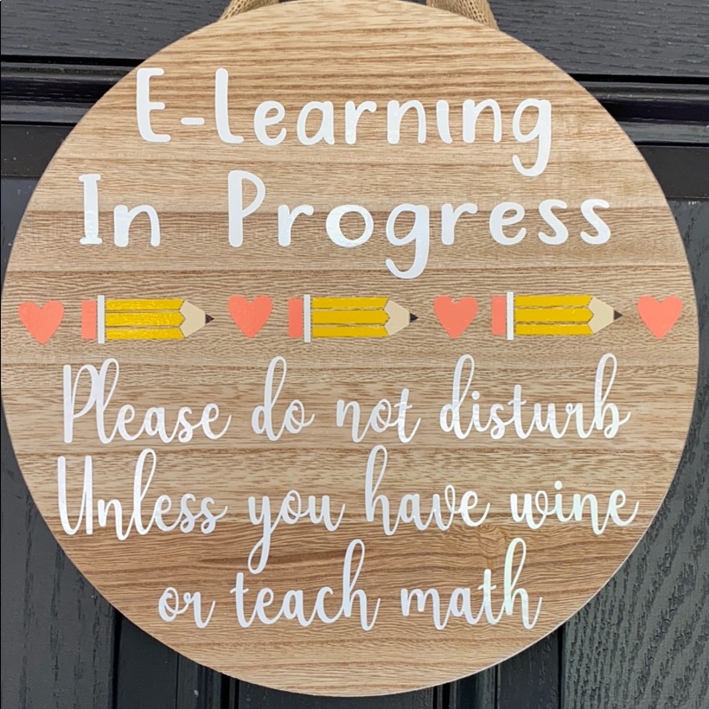 E Learning in Progress sign, do not disturb sign - Picture 2 of 6